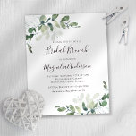 Eucalyptus Bridal Brunch Einladung<br><div class="desc">Mit diesem preiswerten Bridal Brunch mit Aquarellfarben-Eukalyptus-Blätter laden Sie Freunde und Familie ein,  die Braut zu ehren.</div>