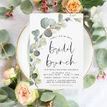 Eucalyptus Bridal Brunch Einladung zur Dusche Flyer<br><div class="desc">Budget Eukalyptus Greenery Sukkulent Botanische Wasserfarben Frühjahrs-Brautparty Hochzeit - Bridal Brunch Einladungen auf weißem Hintergrund - beinhaltet schöne und elegante Schrift Typografie mit modernen botanischen Blätter und Grün für die besondere Braut zu sein zu feiern.</div>