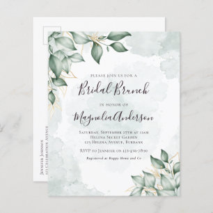 Eucalyptus Bridal Brunch Postcard Einladung