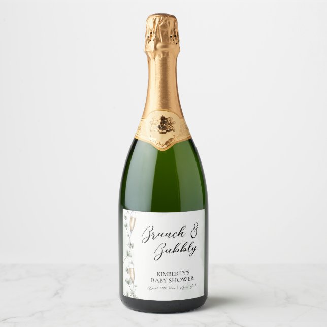 Eucalyptus Brunch Champagne Garden Baby Dusche (Vorderseite)