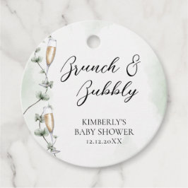 Eucalyptus Brunch Champagne Garden Baby Dusche Geschenkanhänger