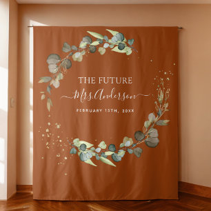 Eucalyptus Burnt Orange Future Frau Backdrop Wandteppich