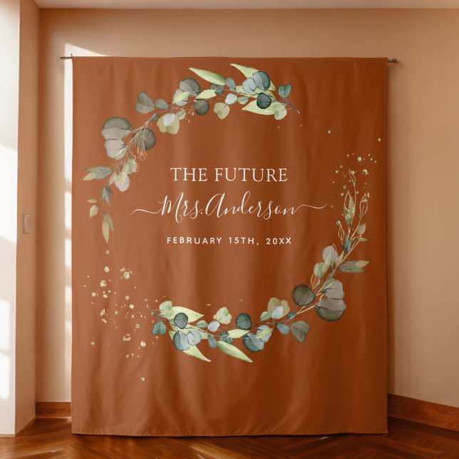 Eucalyptus Burnt Orange Future Frau Backdrop Wandteppich (Von Creator hochgeladen)