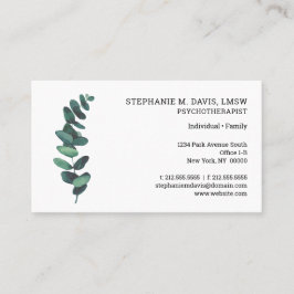 Eucalyptus Business Card für moderne Psychotherape Visitenkarte