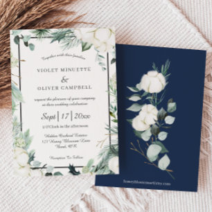 Eucalyptus Cotton Felt Ecru Hochzeitseinladung Einladung