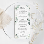 Eucalyptus Cotton | White Modern Wedding Menu Menükarte<br><div class="desc">Dieses moderne,  weiße,  eukalyptusbaumwolle Hochzeitsmenü ist perfekt für Ihre Hochzeit. Dieses Design zeichnet sich durch Eukalyptusgrün aus,  mit weißen Wattestäbchen auf weißem und mariniertem Hintergrund und schwarzer Kalligraphie-Schrift in einem modernen klassischen klassischen Layout. Gerne stehen wir Ihnen für Fragen zu diesem Design zur Verfügung.</div>