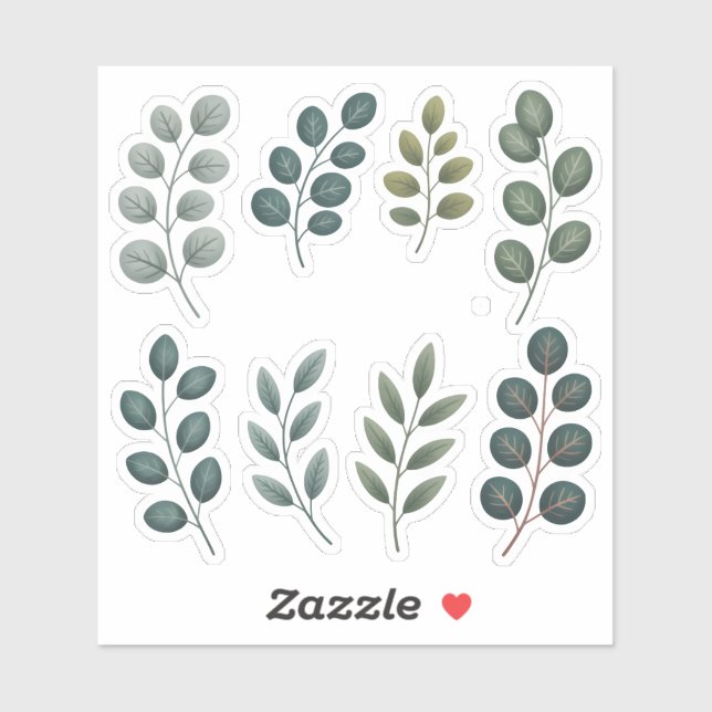 Eucalyptus Dreams Watercolor Aufkleber (Blatt)