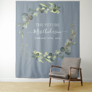 Eucalyptus Dusty Blue Future Frau Backdrop Wandteppich