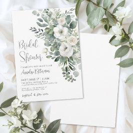 Eucalyptus Elegant Floral Bridal Shower Einladung