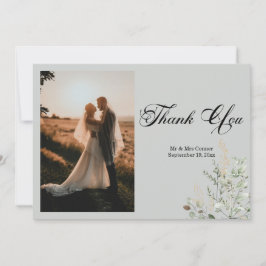 Eucalyptus Elegant Photo Thank You Card Dankeskarte