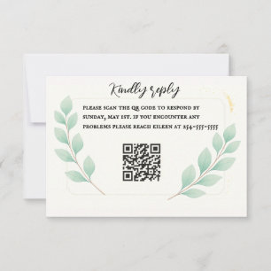 Eucalyptus Embrace QR RSVP Karte