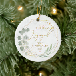 Eucalyptus - Erste Weihnachtsfeier Verlobt Keramik Ornament