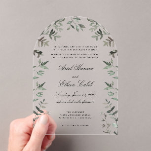 Eucalyptus Ferns Archway Wedding Acryleinladungen