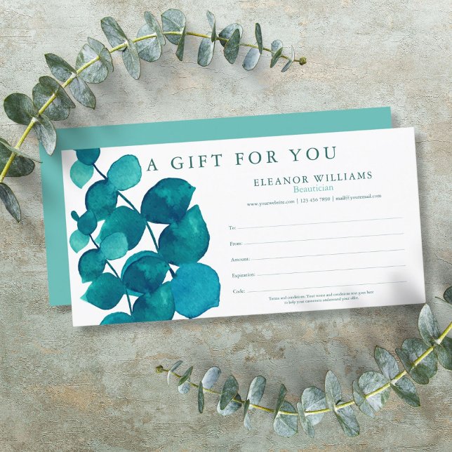 Eucalyptus Floral Kundengeschenkgutschein (Eucalyptus Floral Customer Gift Certificate)