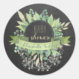 Eucalyptus Floral Vines Baby Duschkabine Cla Runder Aufkleber