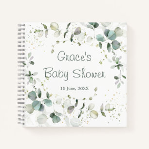 Eucalyptus Foliage Baby Shower Spiral Notebook Notizbuch
