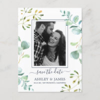 Eucalyptus Foliage Blue Botanic Save the Date