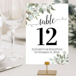 Eucalyptus Foliage Boho Wedding Tischnummer