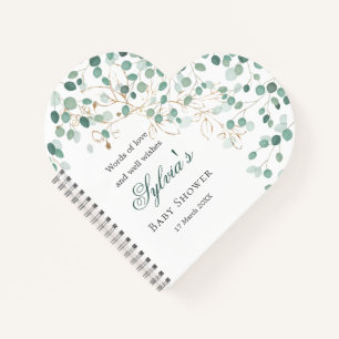 Eucalyptus Foliage Gold Blätter Baby Shower Notebo Notizbuch
