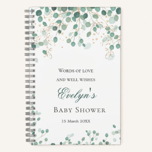 Eucalyptus Foliage Gold Blätter Baby Shower Notebo Notizbuch