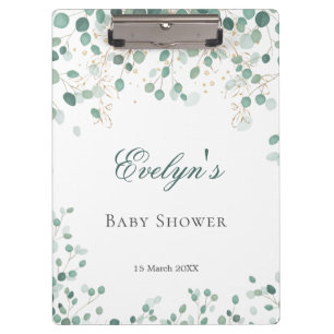 Eucalyptus Foliage Gold Blätter Babydusche Klemmbrett