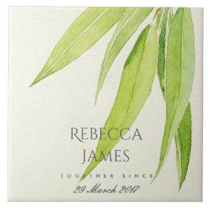 EUCALYPTUS FOLIAGE LEAF SAVE THE DATE WEDING GIFT FLIESE