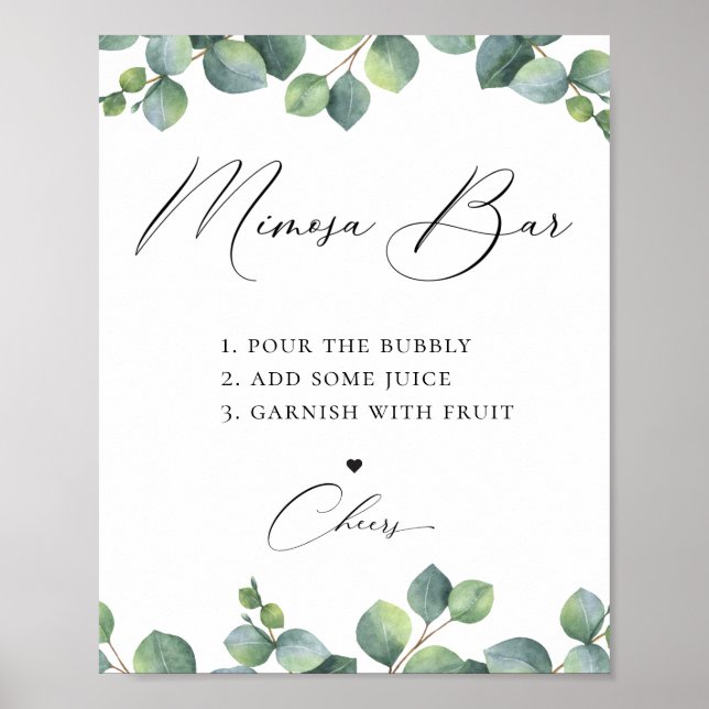 Eucalyptus Foliage Mimosa Bar Poster (Vorne)