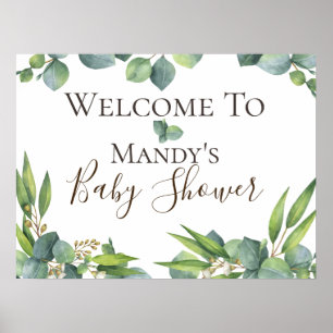 Eucalyptus Foliage Personalisiertes Babyduschzeich Poster