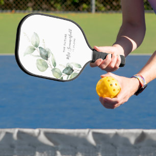 Eucalyptus Foliage Script-Brautparty Pickleball Schläger