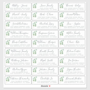 Eucalyptus Foliage Wedding Guest Address Labels