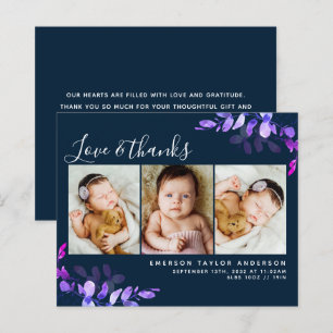 Eucalyptus Foto Baby Danke Karte