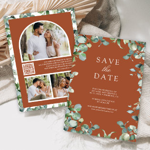 Eucalyptus-Foto-QR-Code-Terrakotta-Hochzeit Save The Date