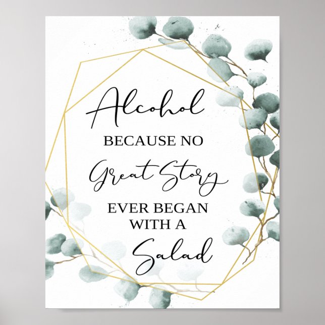 Eucalyptus Funny Alcohol Bar Sign Poster (Vorne)