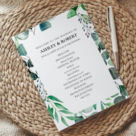 Eucalyptus Garden Botanical Wedding Ceremony Programm