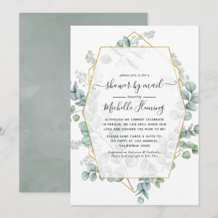 Eucalyptus-Geometrische-Virtual-Baby-Shower-per-Po Einladung
