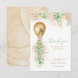Eucalyptus Gold Balloon Baby Showroom Dankeschön K Dankeskarte