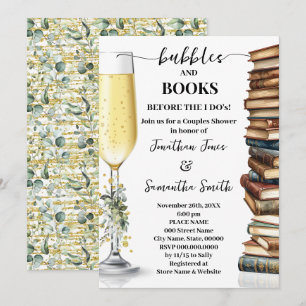 Eucalyptus Gold Blasen & Bücher Paarschwimmen Einladung