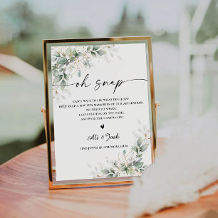 Eucalyptus Gold Brautparty Snap-Zeichen Sockelschild