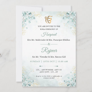 Eucalyptus Gold Ek Onkar Roka Zeremonie Einladung