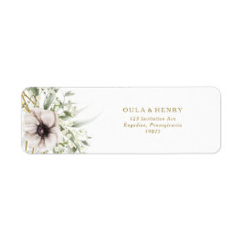 Eucalyptus Gold Geometric Return Address Label
