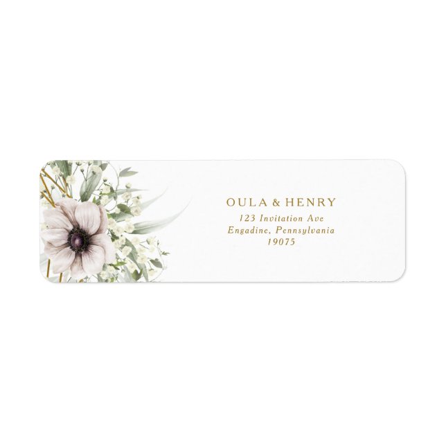 Eucalyptus Gold Geometric Return Address Label (Vorne)