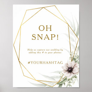 Eucalyptus Gold Geometrischer Oh Snap Hochzeit Has Poster