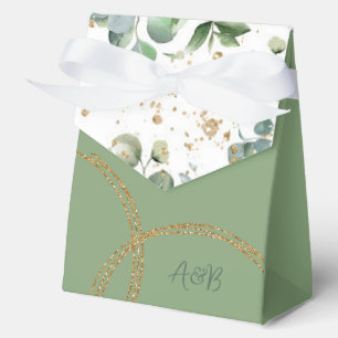 Eucalyptus Gold Glitzer - Grün - Gefälligkeitsbox Geschenkschachtel