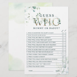 Eucalyptus Gold Letter Mama oder Vater Baby Showsp