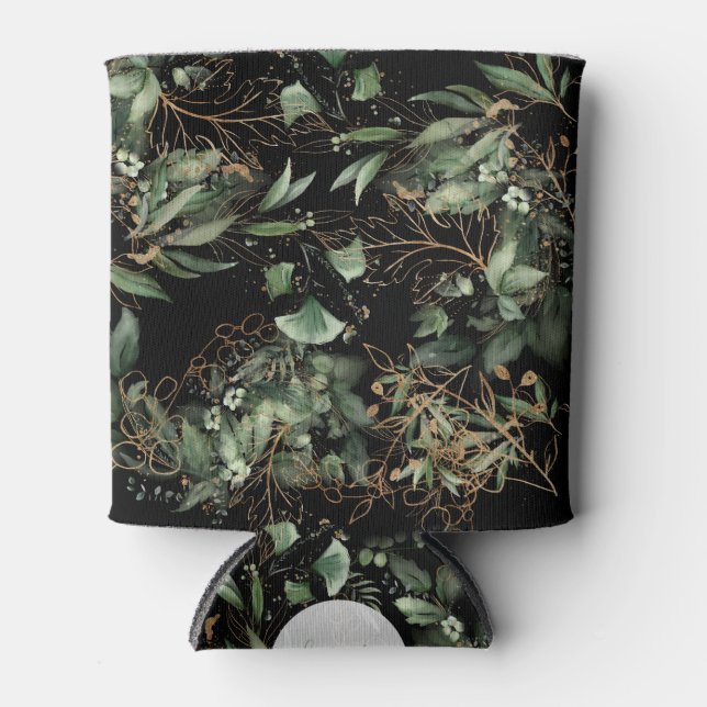 Eucalyptus Golden Boho Elegant Onyx Black Wedding Dosenkühler (Vorderseite)