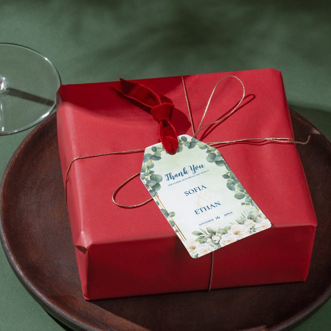 Eucalyptus Green Botanical Wedding Favor Thank You Geschenkanhänger (Eucalyptus Green Botanical Wedding Favor Thank You Gift Tags)