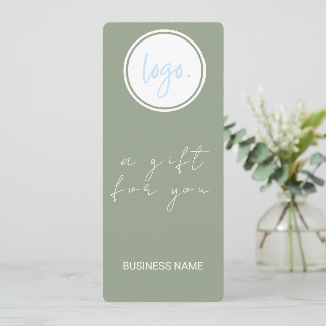 EUCALYPTUS GREEN BUSINESS LOGO GIFT-BESCHEINIGUNG (Stehend Vorderseite)