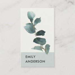 EUCALYPTUS GREEN GRAY FOLIAGE BRANCH WATERCOLOR VISITENKARTE