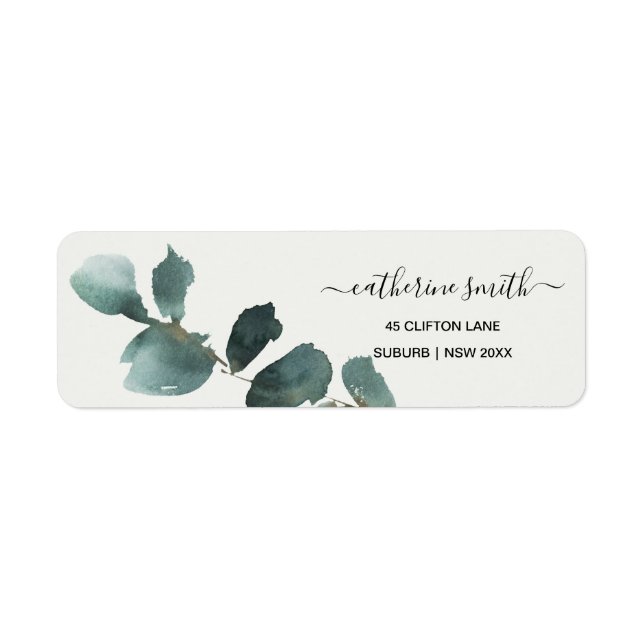 EUCALYPTUS GREEN TRENDY FOLIAGE WATERCOLOR ADRESSE (Vorne)