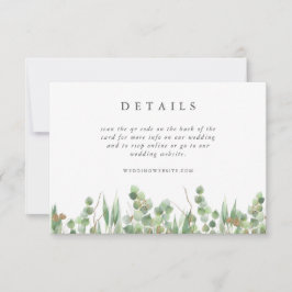 Eucalyptus Green Watercolor & Gold Wedding Info Einladung